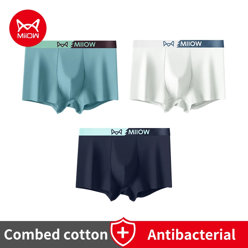 

MiiOW Cotton Men's Underwear Boxer Set 7A Antibacterial Crotch Men Panties Skin-friendly Softness Man Autumn Winter Boxer Briefs