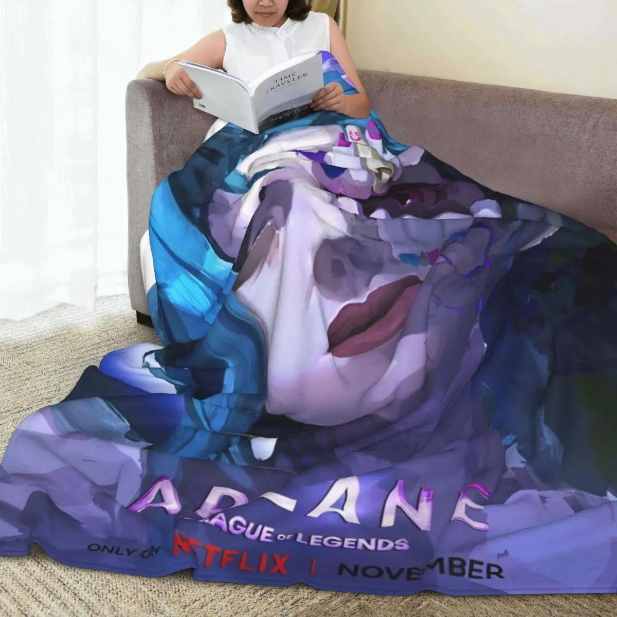 Arcane Anime Jinx Blanket Quality Warm Bedding Throws Autumn Travel Couch Chair Sofa Bed Print Bedspread