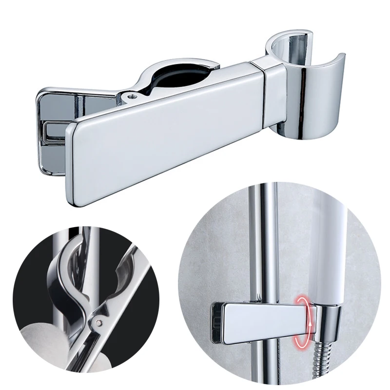 Clip-on Universal Adjustable Hand Shower Holder Stable Metal Water Sprayer Stand Clamps Convenient Bathroom Accessories