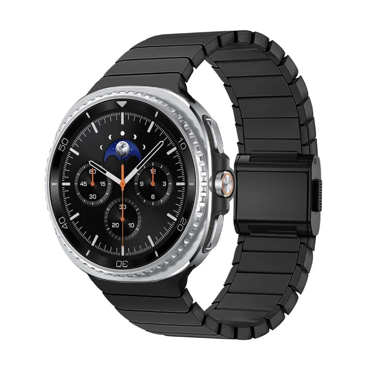 

Bamboo Link Stainless Steel Magnetic Clasp Metal Watch Band Strap Compatible for Samsung Galaxy Watch 8 Classic 46mm Smartwatch