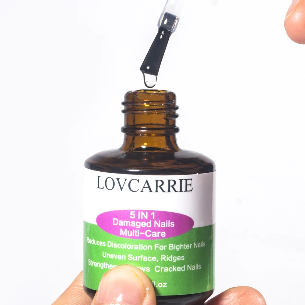 LOVCARE-علاج مقوي لنمو الأظافر ، تركيبة 5 في 1 ، أساس متعدد الإصلاحات للأظافر والأظافر ، طلاء طبيعي 15: