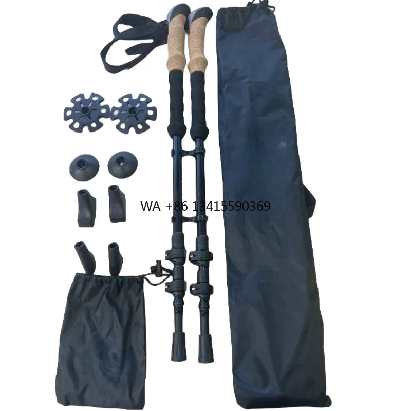 

Tip Walking Stick Set Adjustable Telescopic 7075aluminium Trekking Pole Handle Tungsten Manufacturer Ultralight Cork Straight