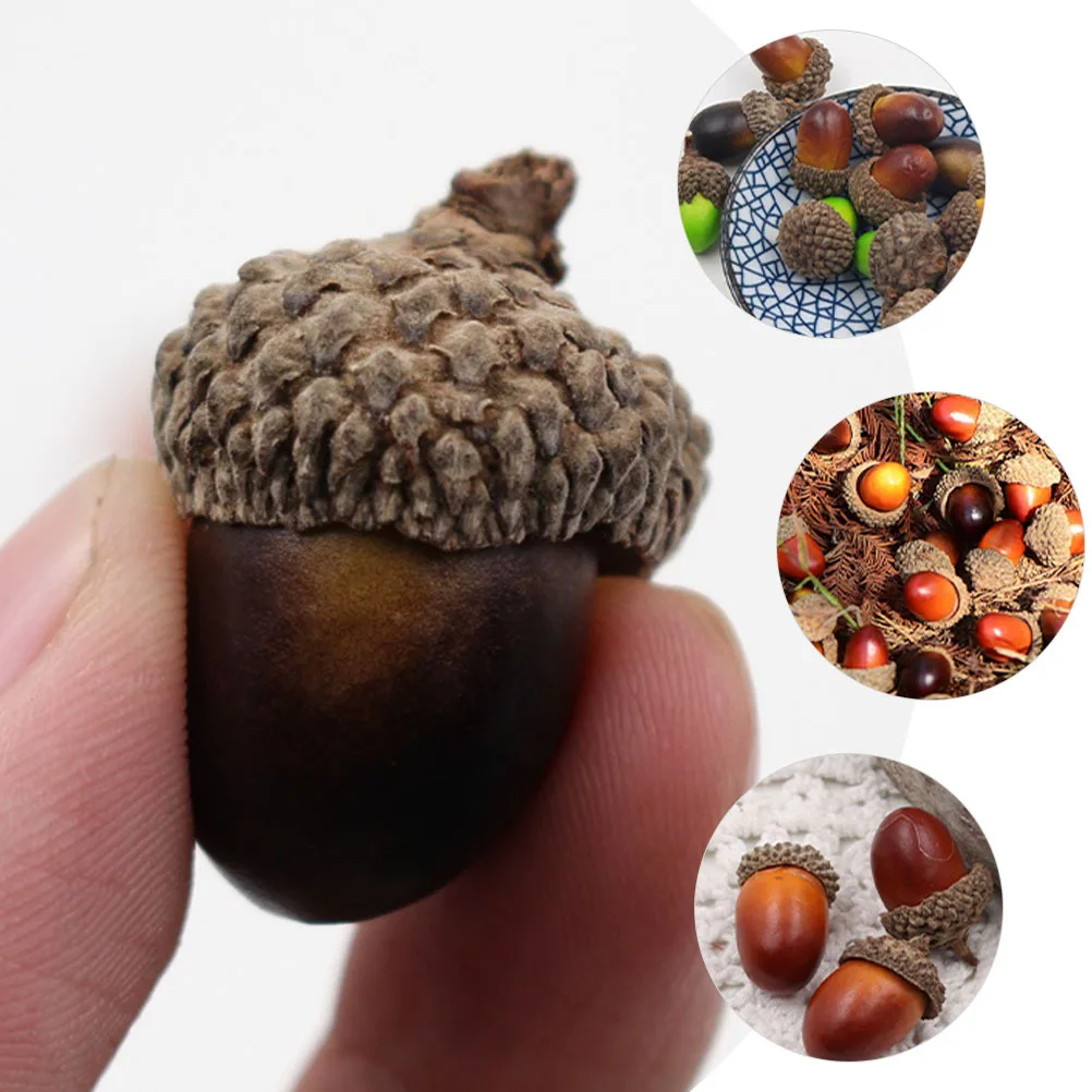 

50Pcs Artificial Acorns Xmas Pendants Home Decor Lifelike Small Acorn for Garlands Making Wreath Material Simulation Acorn