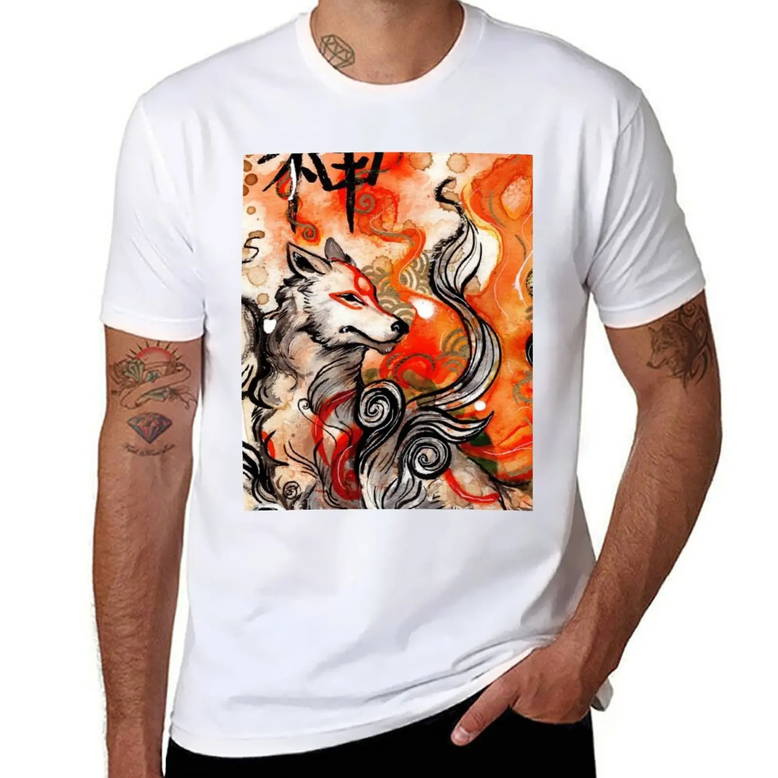 

Okami Amaterasu T-Shirt Basic Tee Shirt for Everyday Outfit
