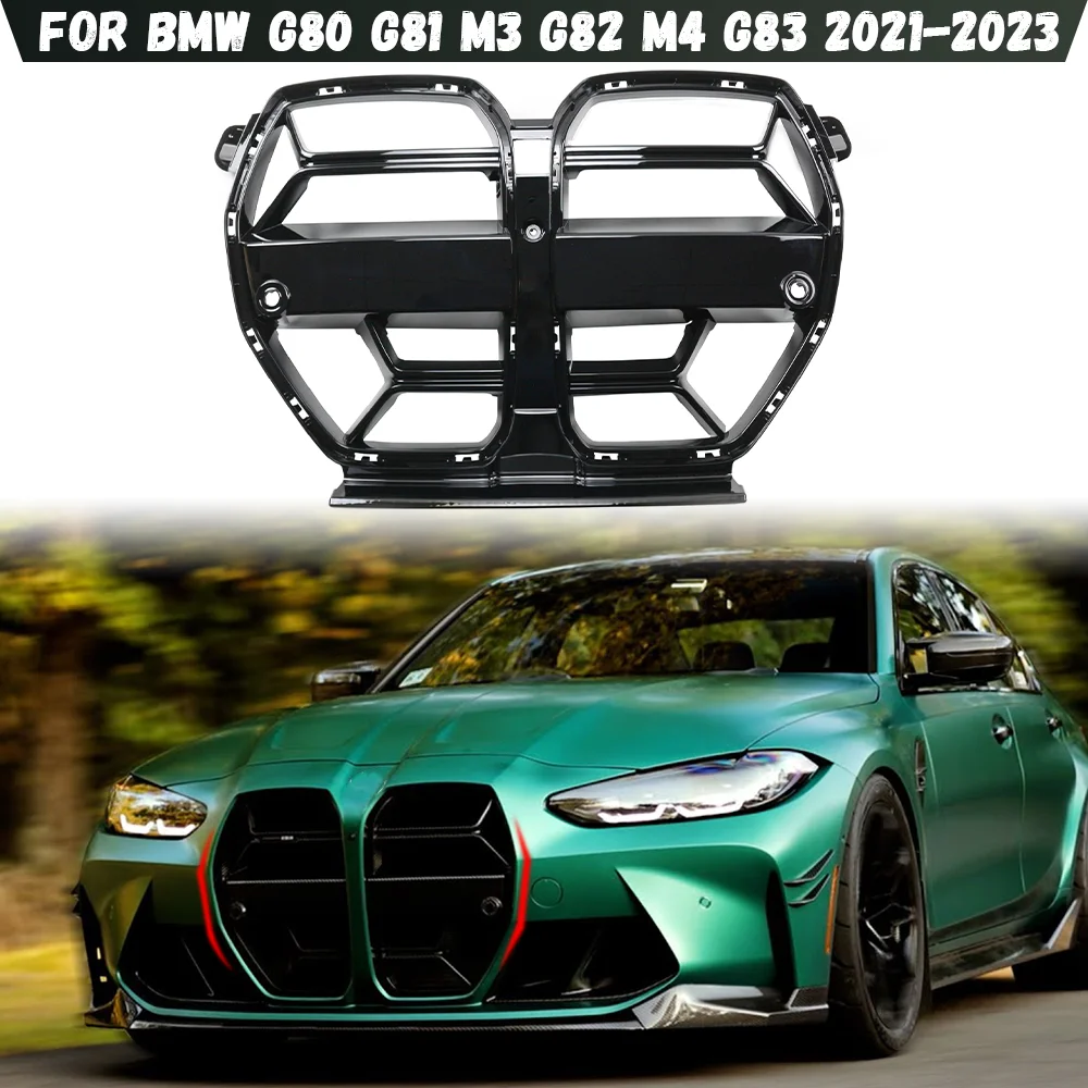 

Gloss Black Car Front Bumper Kidney Grilles For BMW G80 G81 M3 G82 M4 G83 2021 2022 2023 CSL STYLE Racing Grill