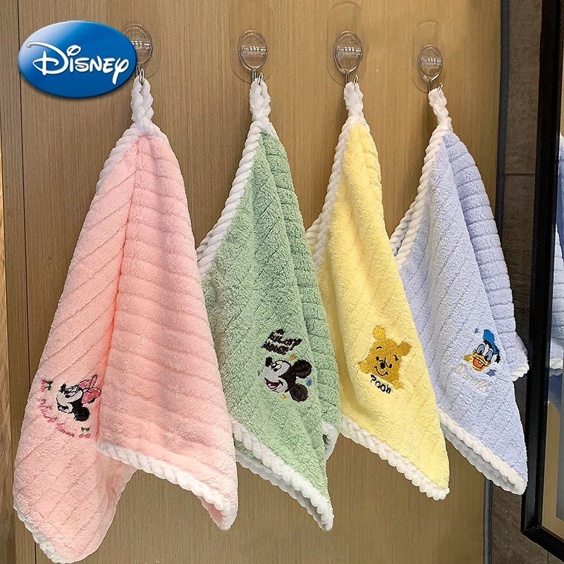 Disney Mickey Towel Kawaii Pooh Bear Washcloth Super Soft Thickening Cotton No Shedding Baby Bibs Handkerchief Kids Face Towels