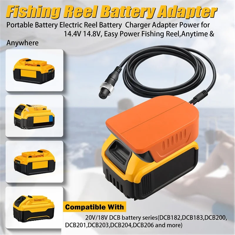 

AA21-Fishing Reel Battery Adapter For 20V 60V Battery For Daiwa BM2300 For Shimano 14.4V Series Electric Fishing Reel