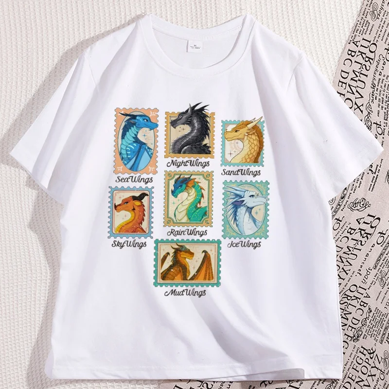 

Wings of Fire Dragons T Shirt Casual Cotton Short Sleeve Round Neck Tshirt Graphic Tees High Quality Men Women Book Lover