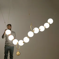 Necklace Pendant Light Nordic Luxury Suspension Ceiling Chandelier Glass Ball Hanging Lamp