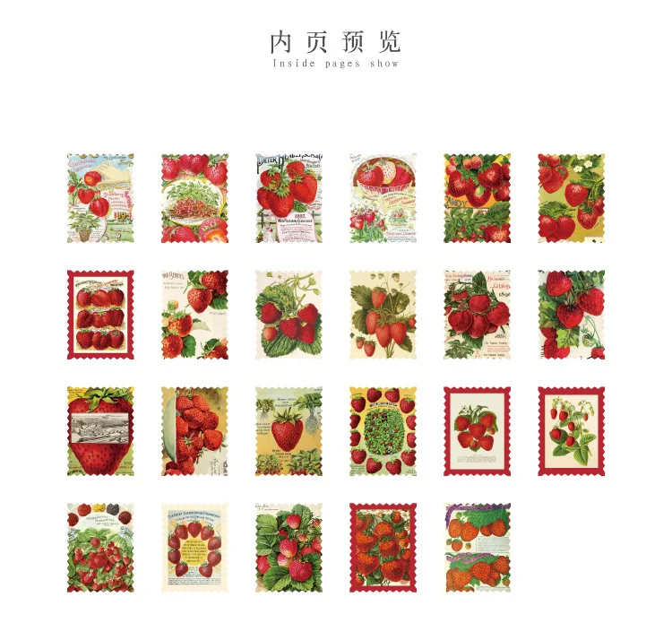 45 Pcs/Set Kawaii Strawberry Cheese Mini Paper Stickers for DIY Album Diary Scrapbooking Label Cute Stationery Decoration