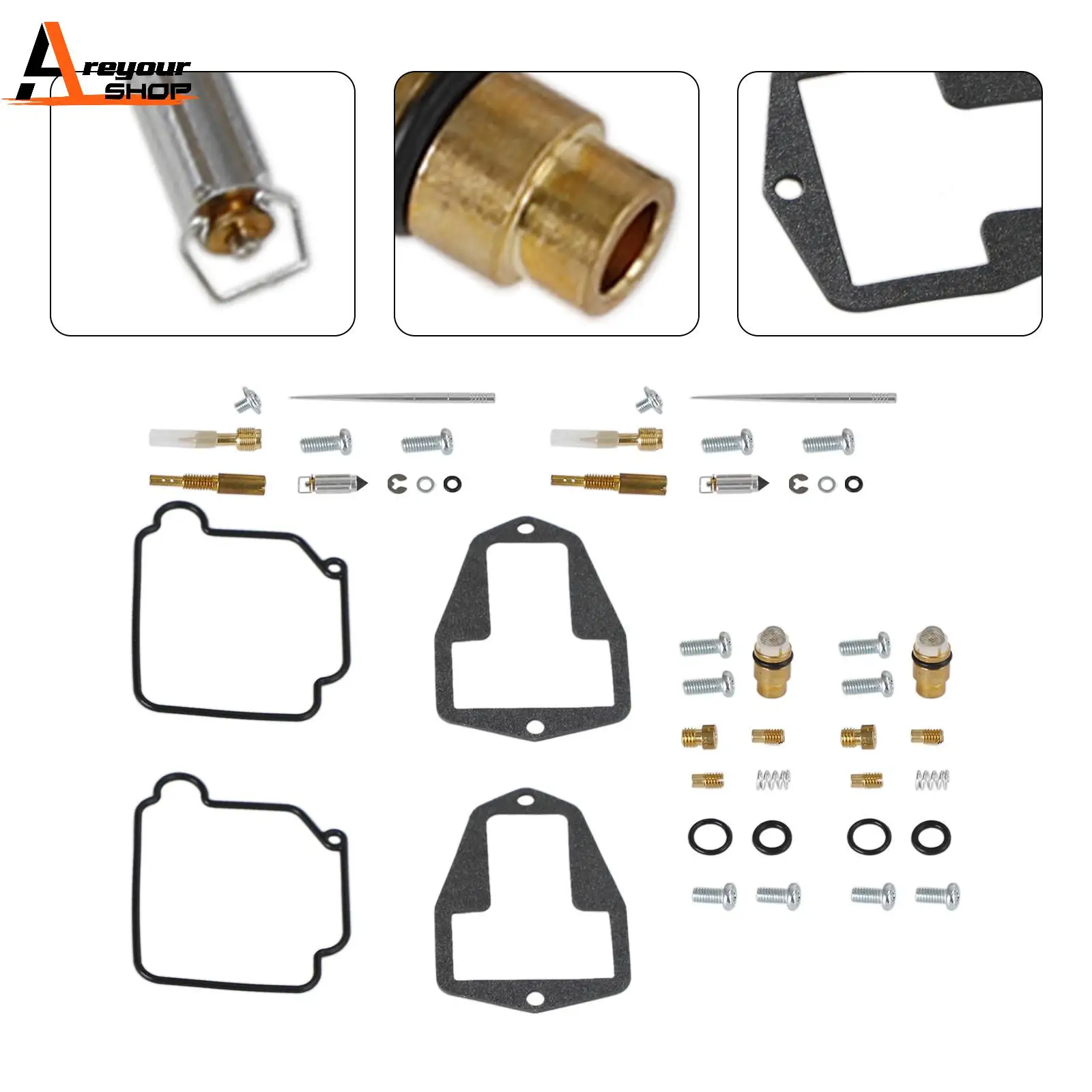 

Areyourshop 2X Carburetor Rebuild Repair Kit fit for Suzuki DRZ250 DR-Z250 2001-2007 Motorcycle Part