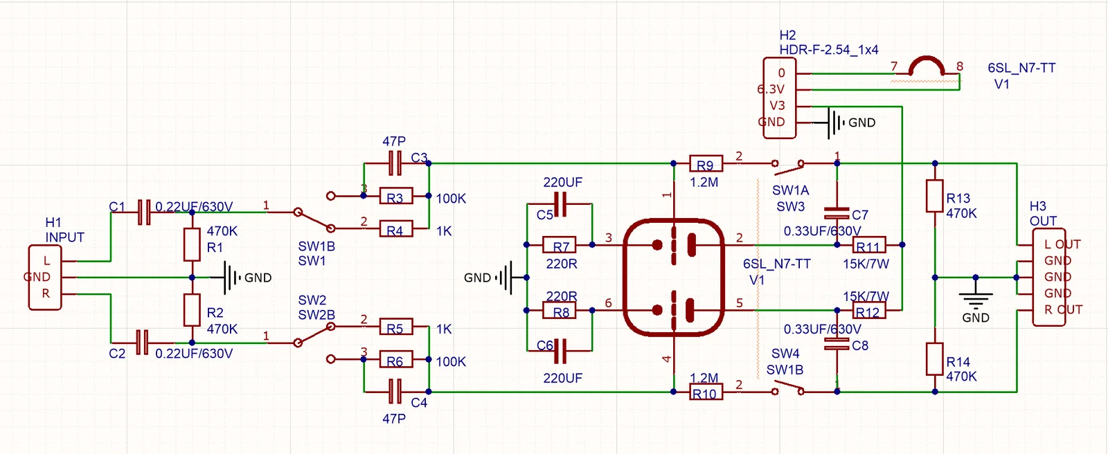 HiFi ANK M2 6SN7 튜브 프리앰프 보드 키트 +전원 공급 장치 보드 키트