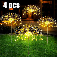 1/2/4pcs Solar Firework Fairy Light 8 Modes Outdoor Garden Decor Pathway Lights Waterproof Yard Lawn Patio Landscape Decor Light