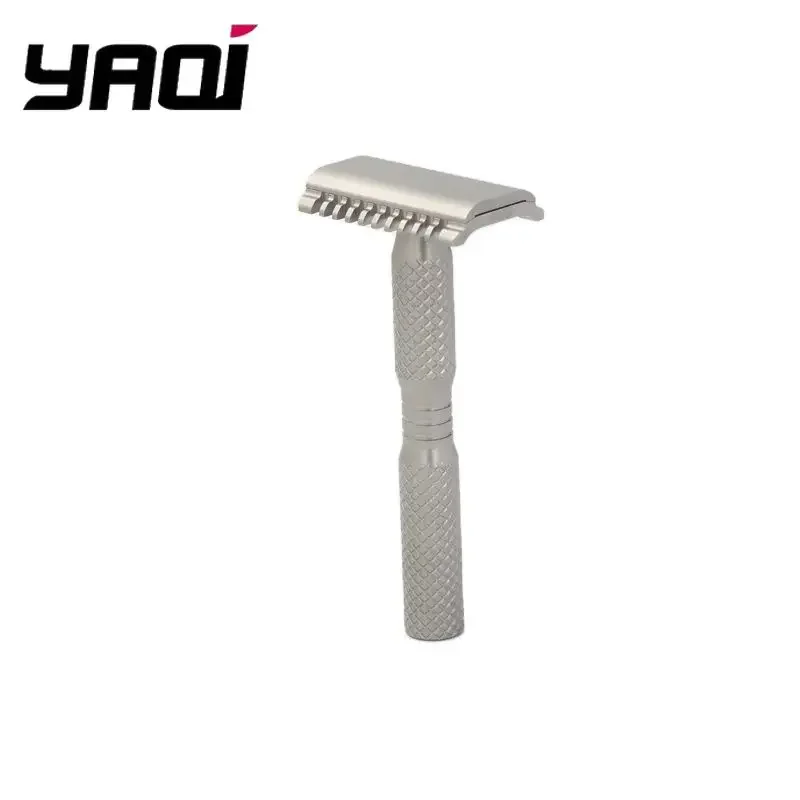 YAQI Ghost 90DC Cross Grain Pattern Titan Leichter Sicherheitsrasierer, Premium Herren Reise Bart Präzisionsrasierer