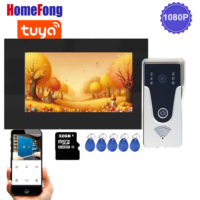 Homefong  7 Inch Tuya Smart Home Wifi Video Door Phone Home Intercom System Wired RFID Doorbell Remote Unlock Motion Detection