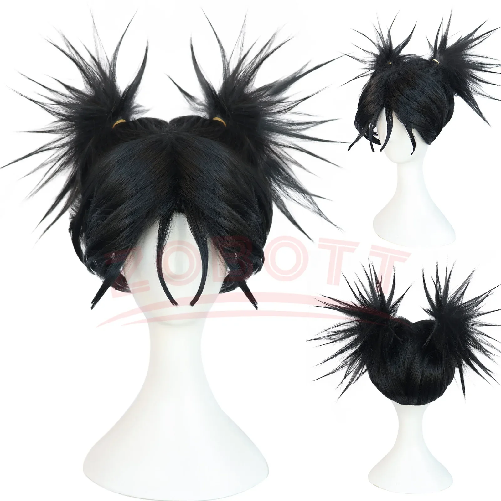 

Jujutsu JJK Манга Choso Косплей Perruque Аниме Jujutsu Kaisen noir Double queue de cheval autocollant de cheveux Itadori Yuji