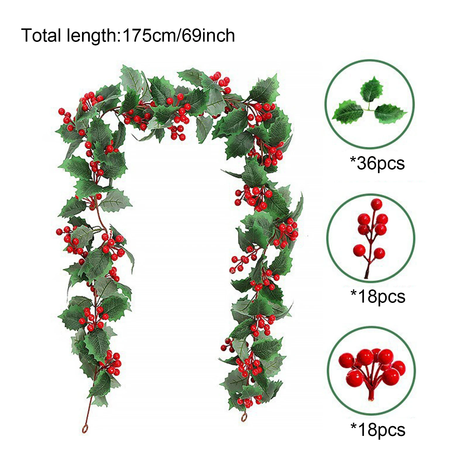 

Artificial Christmas vine simulation green plant Christmas decoration red fruit party decoration red berries soft vine