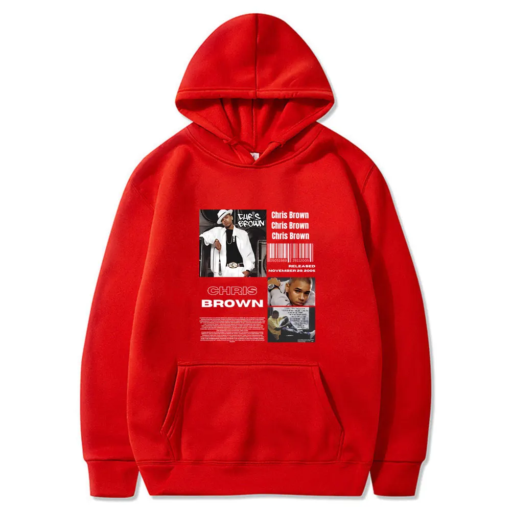 Sudadera con capucha para hombre y mujer, prenda de vestir masculina con estampado de rapero, sudadera de gran tamaño con estampado de la música de Chris Brown, ropa de calle de tendencia Hip Hop