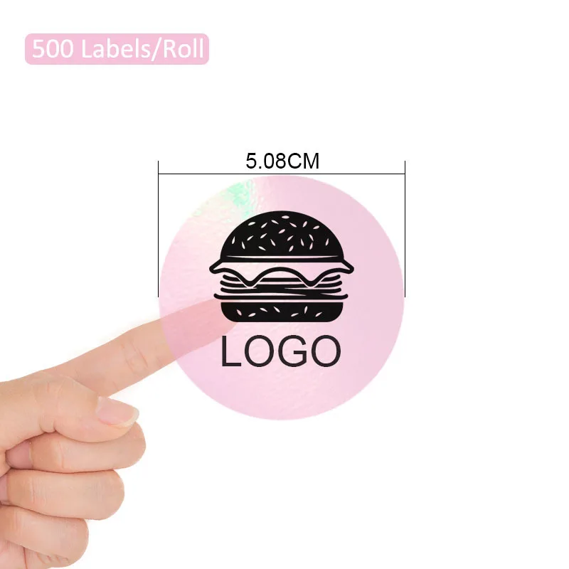 Pink Laser Transparent Holographic Thermal Label Printable Laser Waterproof Oil-proof Stickers