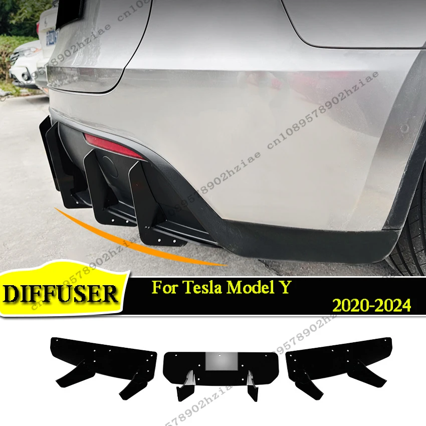 

Car Rear Bumper Spoiler Tail Blade Rear Wind Knife Style Trim For Tesla Model Y 2020-2024 Auto Stickers Exterior Modification