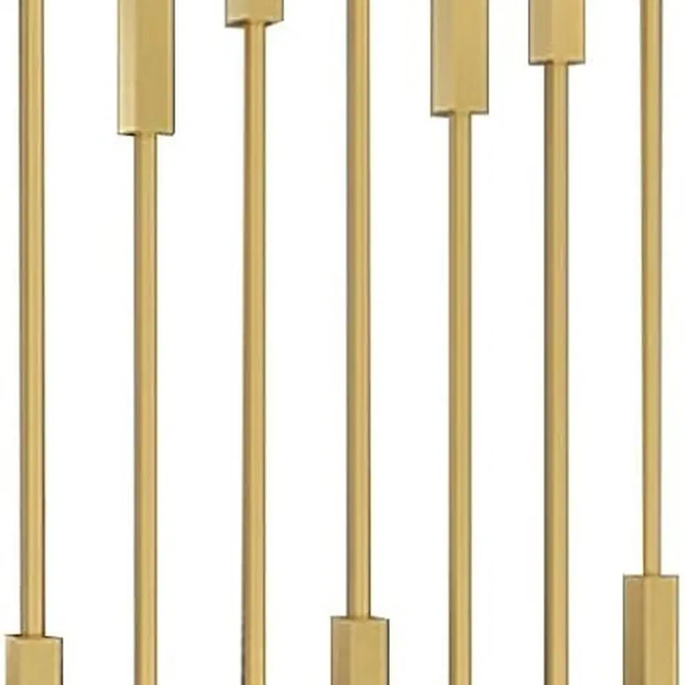 

Gold Metal Slat Partitions - 5-Piece Freestanding Room Dividers for Home Office Privacy (140cm/55in)