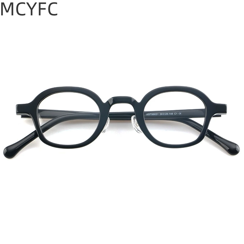 MCYFC Retro Glasses Frame for Women and Men Acetate Material Full Rime Oval Western Japanese and Korean Style Eyeglasses Frames