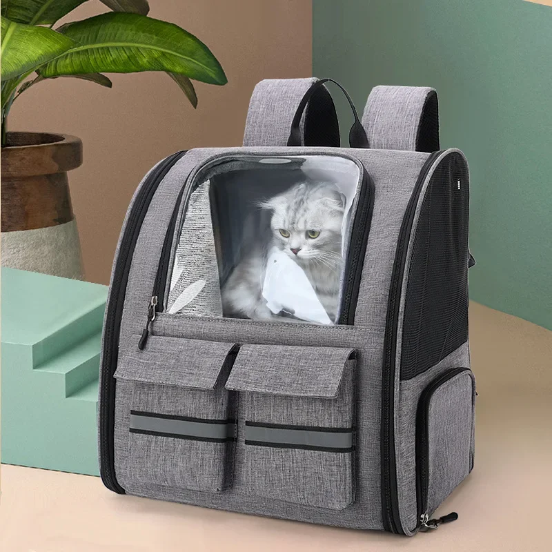 

Cat Trolley Case Backpack Kennel Pet Carrier Rolling for Puppy Transport