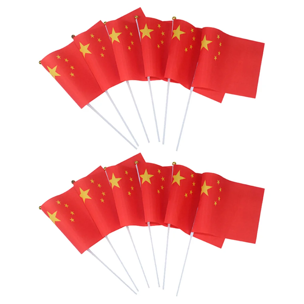 Mini Chinese Little Red Flag Women's Flags Handheld Polyester World Map Poster Stick