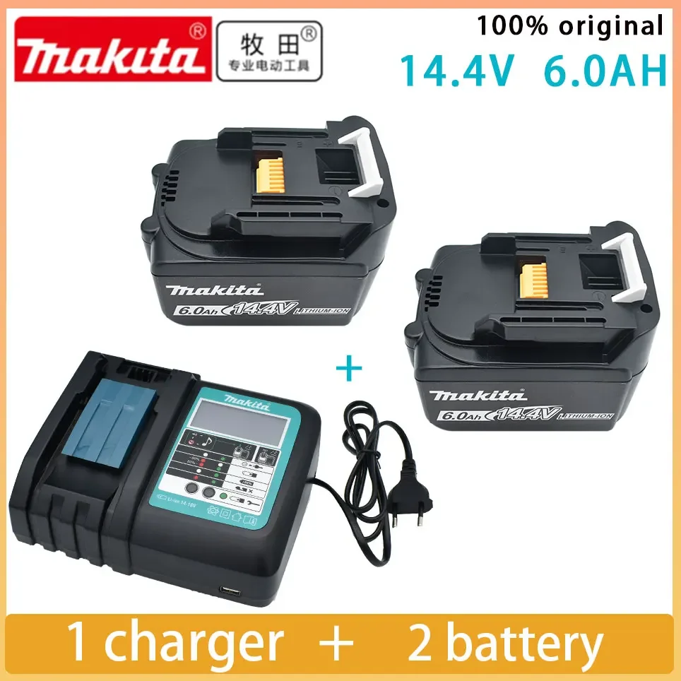 

Original Makita 6000mAh 14.4V Rechargeable Li-ion Battery For Makita 14V Power Tools 6.0Ah Batteries BL1460 BL1430 1415 194066-1