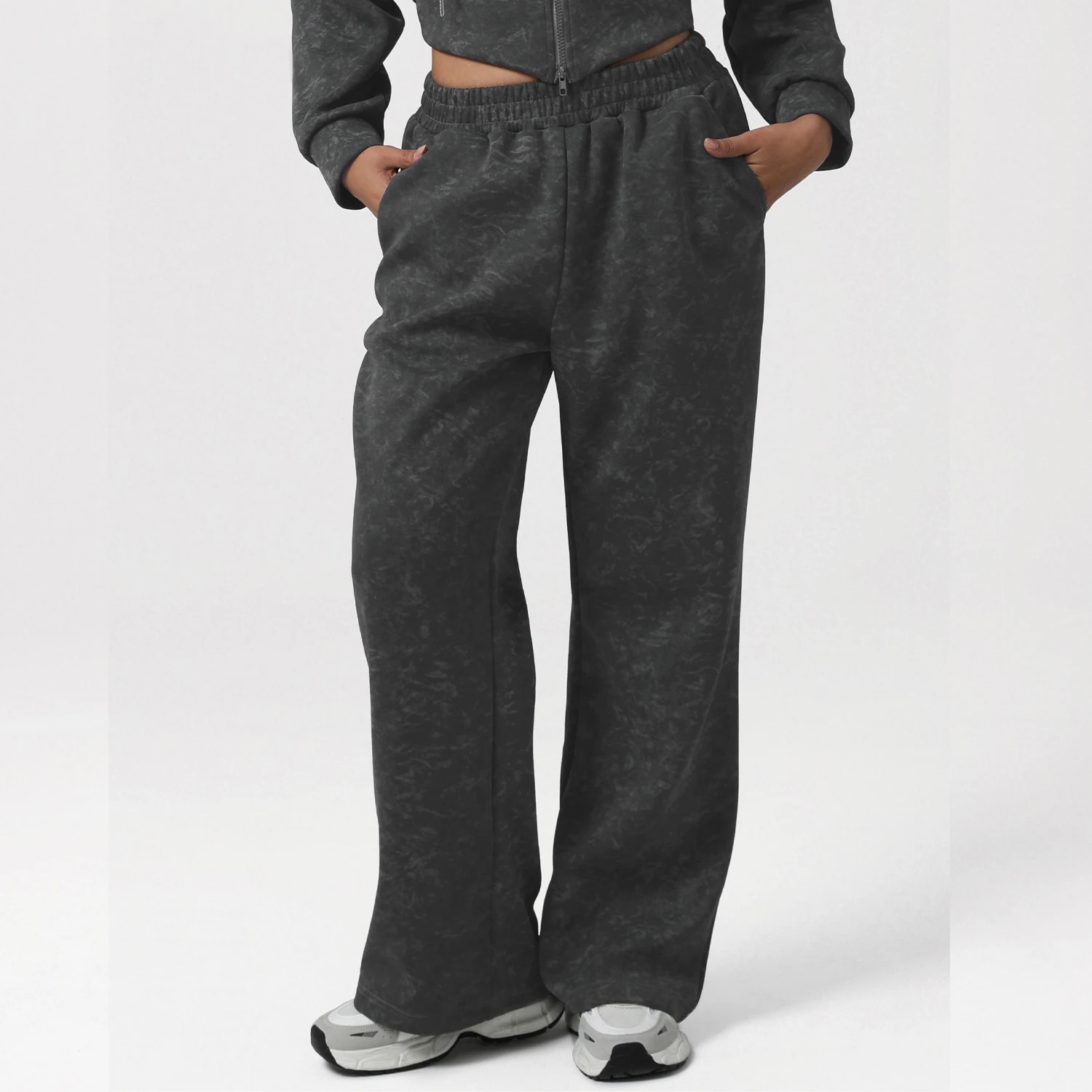 

Широкие спортивные брюки с высокой талией и принтом, осень-зима, спортивные брюки для тренировок на открытом воздухе, карманы, брюки для бега для фитнеса и фитнеса