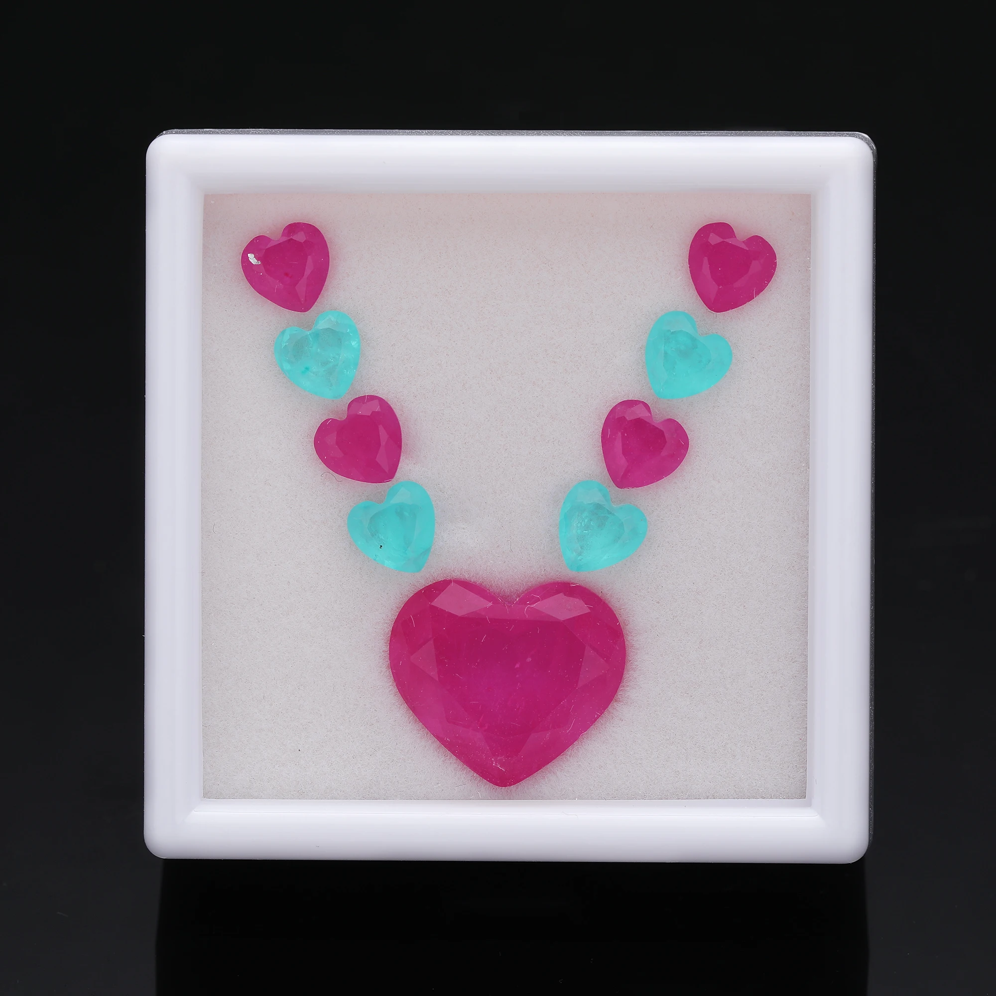 

Loose Fusion Stone Heart for Silver Copper Jewelry Sets