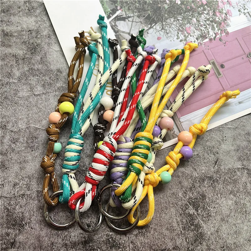 Mobile Phone Key Ring Lanyard DIY Accessories Keychain Lanyard Colorful Phone Pendant Car Cellular Keychain Bag Beaded Strap