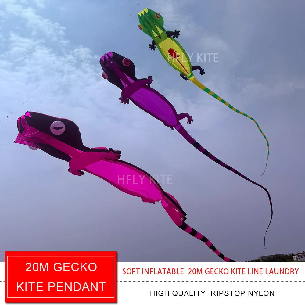 New Arrival Soft Inflatable 20m Lizard Kite Line Laundry for Adults High Quality 40D Nylon Gecko Show Kites Pendant