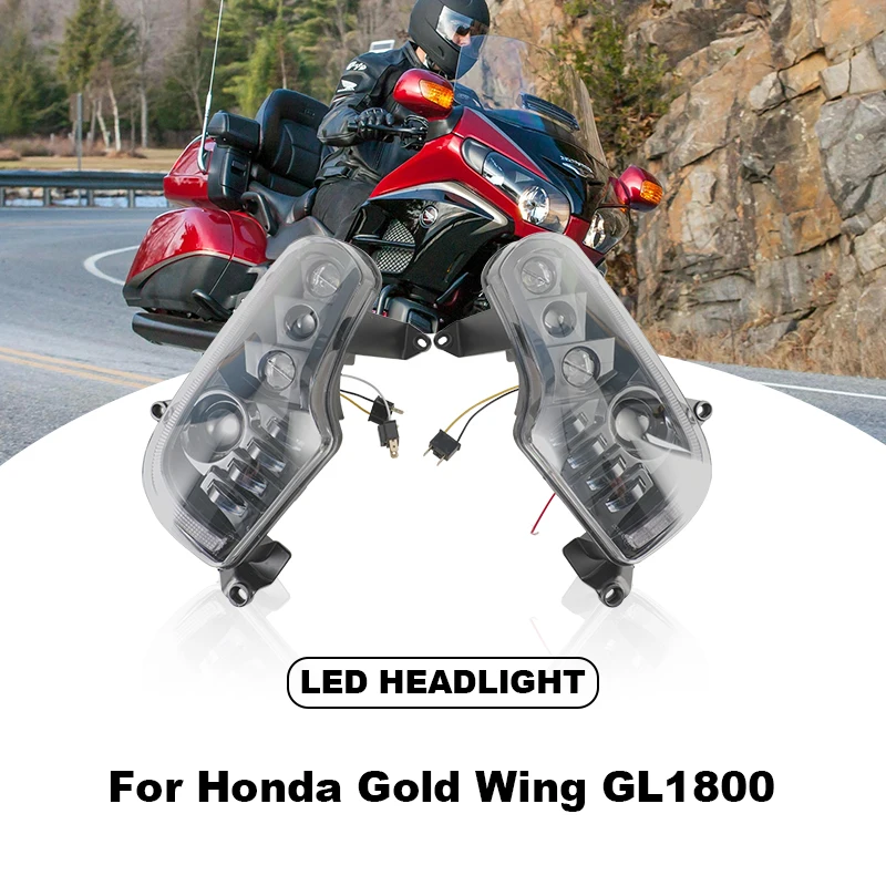 YongJin LED headlights Strips Daytime Running Lamps Kit motorcycle parts & accessories for honda goldwing GL1800 2001-2017