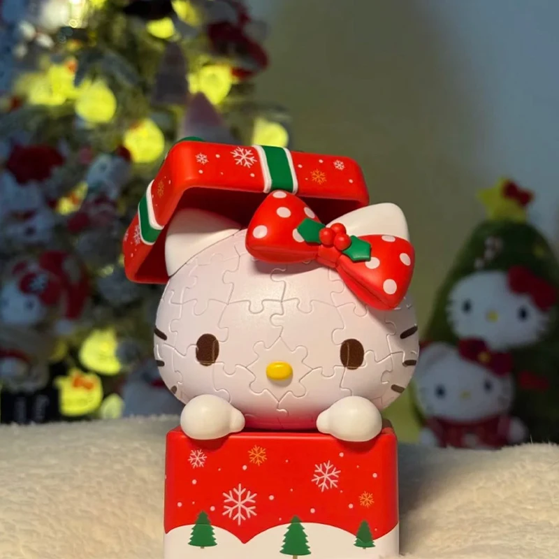 Hello Kitty Puzzle 3D Diy Christmas Toys Cartoon Anime Figurines Ornaments Model Girls Christmas Gift Sanrio Birthday Gifts