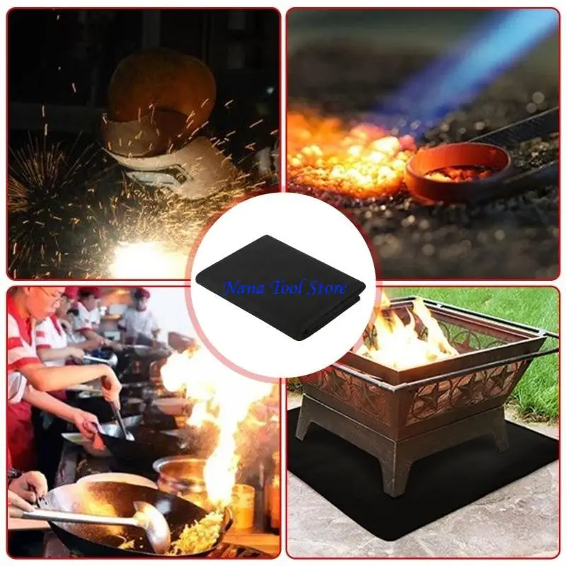 

31GJ Черное сварочное защитное огнестойкое одеяло из углеродного волокна с высокой термостойкостью 100 см