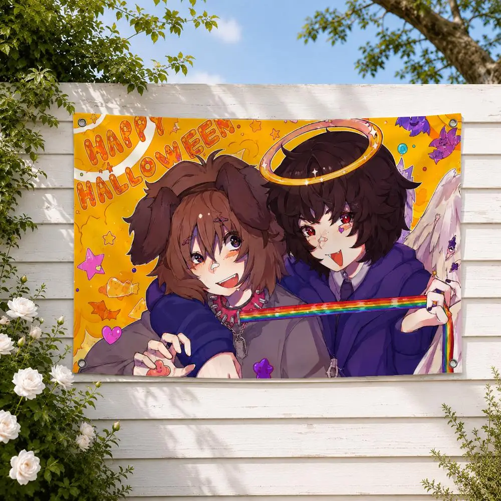 Cartoon One Wheat Mark Will Mike  Flags Yard Garden Decor Banner Indoor Outdoor Wall Hanging Flag Home Patio Wall Art Decoration