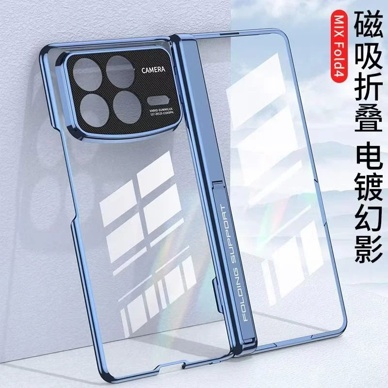 

For Xiaomi Mix Fold 4 Case Tempered Glass Film Clear Holder Phone Case For Xiaomi Mix Fold 4 Mi Fold4 Flip Shell 360 Full Cover