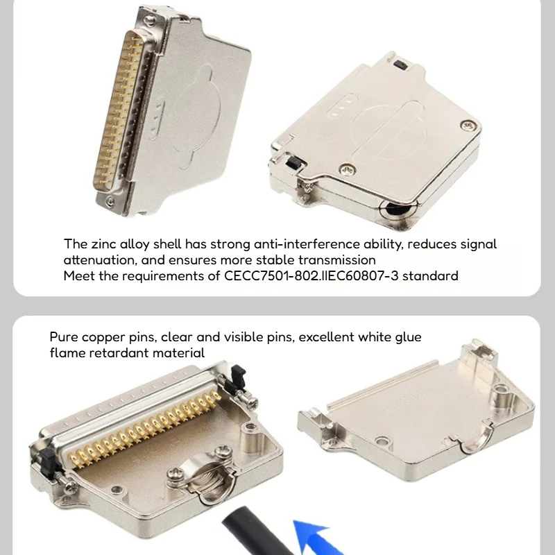 RS232 DB37 DB50 DB62H Soldering Serial Port Connector Metal D-SUB DB8W8 DB13W6 DB 21W4 DB 25W3 Plug Male Female Wiring Plug view 2