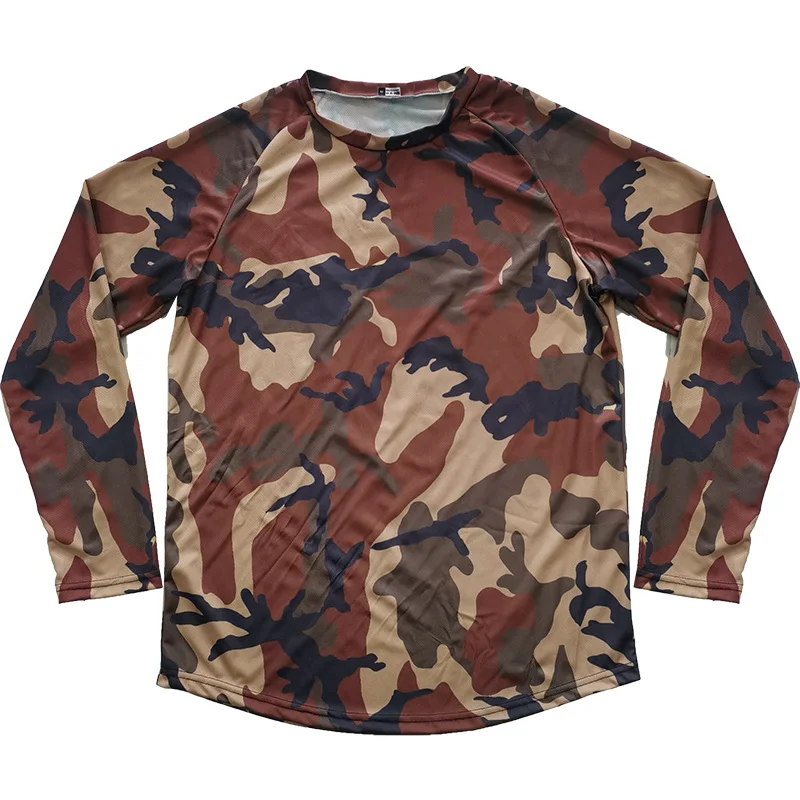 

Camo Bicycle Jersey Long Sleeve Motorcycle Mx Racing Ride Motocross Shirt Bike Sweater Downhill Clothing Wear Cycling Road Top