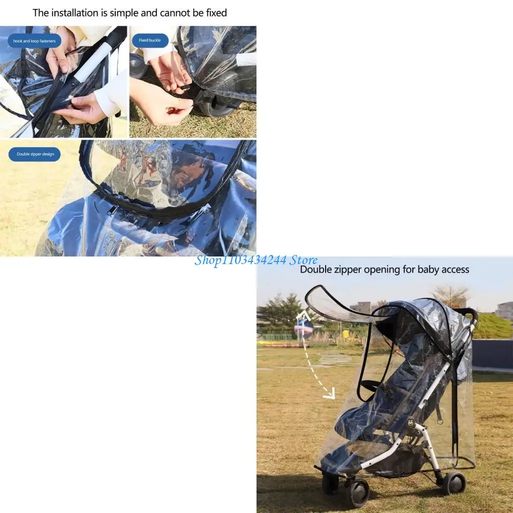 

Windproof Pram Cart Protective Sleeve Rain Case for Baby Strollers Outdoor Use