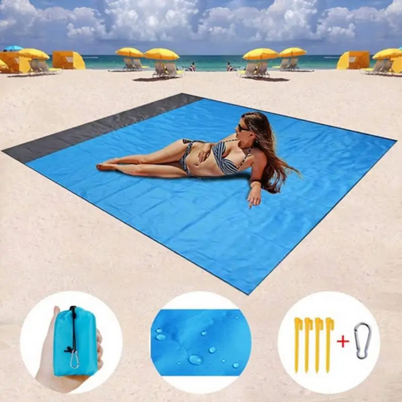 200*210CM Waterproof Folding Camping Mat Ultralight Pocket Beach Blanket For Camping Hiking Outdoor Picnic Mat Sand Beach Mat