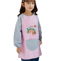 Cartoon Baby Bibs Waterproof Long Sleeve Apron Feeding Smock Bib Kids Apron Painting Drawing Coat For Children Birthday Gift