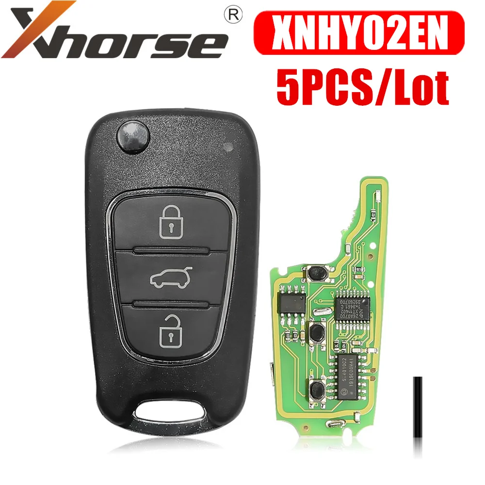 

Xhorse XNHY02EN Wireless Remote Key 3 Buttons for KIA Hyundai Flip Type 5pcs/lot