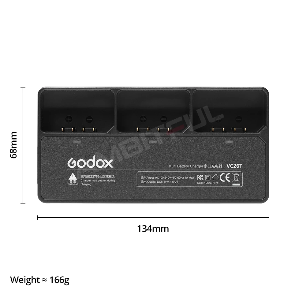 Godox VC-26T VC26T Multi Charger for VB26 Battery V1 Flash Battery