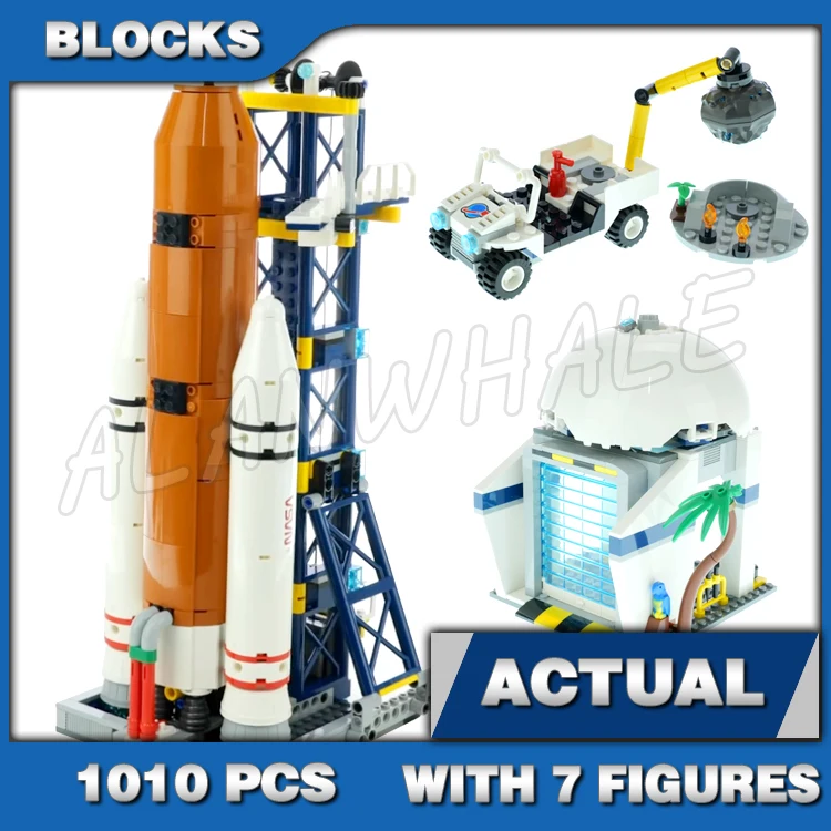 1010pcs City Outer Space Rocket Space Observatory Launch Tower Control Center 68008 Building Block Toys Compatible With Model