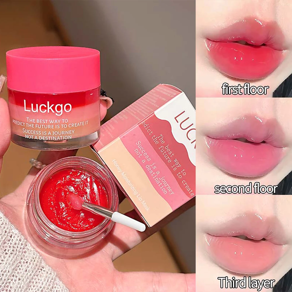 3-Layer Design Hydrating Lip Mask, Day & Night Use, Hydrating Nourishing, Tinted Lip Balm & Clear Lip Mask for Intense Lip Care