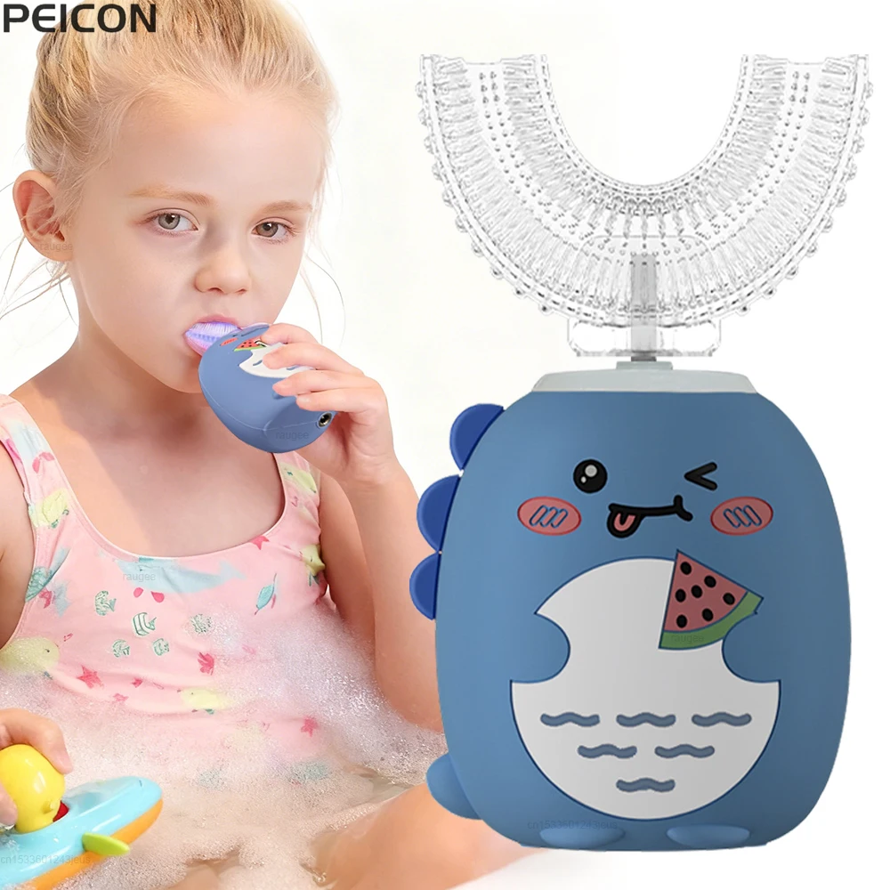 

Children's Electric Toothbrush U Shaped Child Electric Toothbrush USB Rechargeable Cartoon Electric Toothbrush for Children Kids