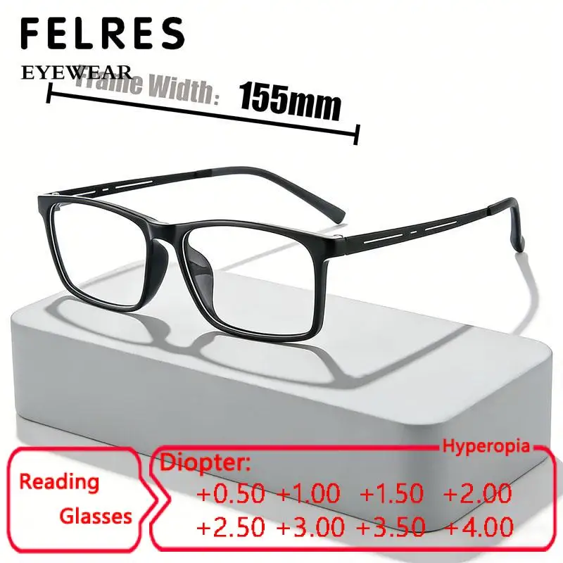 

Large Size 155mm Ultra Light TR Reading Glasses Men Fashion Commuting Presbyopic Eyewear Optical Eyewear Suitable for Big Faces