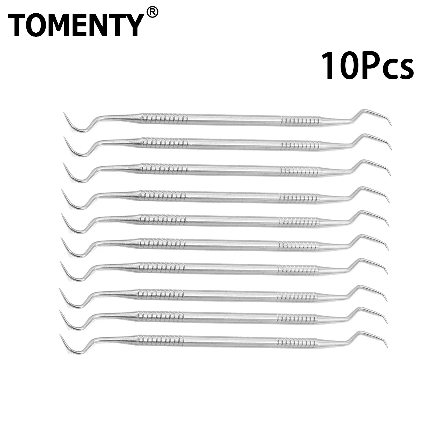 

10 шт., двойные концы из нержавеющей стали, чистка зубов, гигиена, зонд Explorer, крючок, скребок для удаления зубного камня, уход за зубами